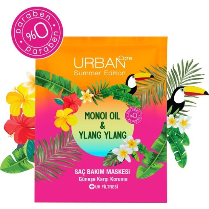 Urban Care Summer - Monoi Yağı & Ylang Ylang Duş Öncesi Onarıcı Saç Bakım Maskesi - Vegan - 50 Ml