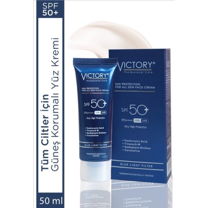 Victory Tüm Ciltler Spf 50+ Yüz Güneş Kremi (mavi Işık Filtreli) - Günlük Kullanım 50 Ml