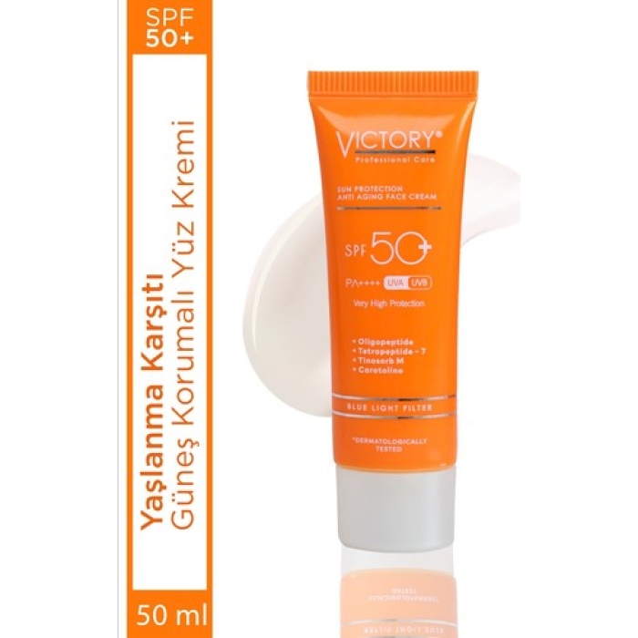 Victory Yaşlanma Karşıtı Spf 50+ Yüz Güneş Kremi (mavi Işık Filtreli) - Günlük Kullanım 50 Ml