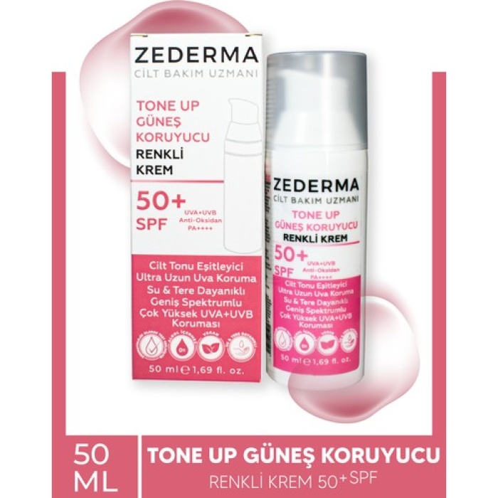 Zederma Güneş Kremi Ton Up Pembe Fluid Spf50+ Ultra Yüksek Koruma 50ml