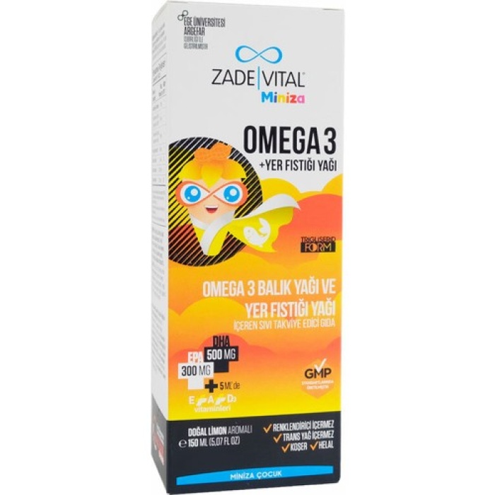 Zade Vital Miniza Omega 3 Ve Yer Fıstığı Yağı 150 Ml