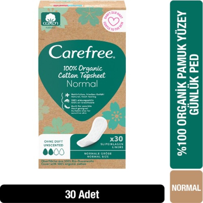 Carefree Organic Cotton Günlük Ped Normal 30lu