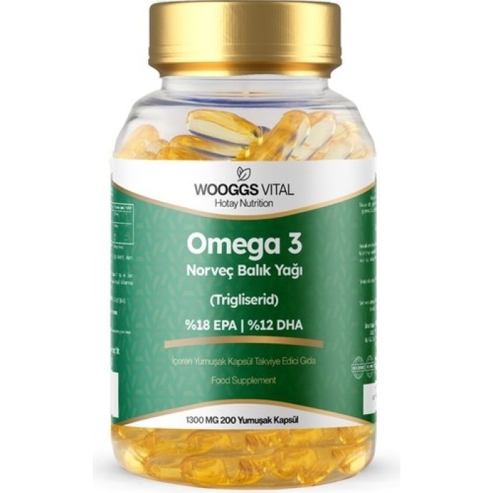 Woogss Vital Omega 3 Norveç Balık Yağı İçeren Takviye Edici Gıda