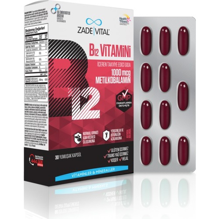 Zade Vital B12 Vitamini 1000 Mcg 30 Kapsül