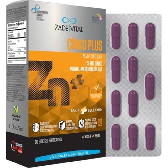 Zade Vital Çinko Plus 30 Kapsül