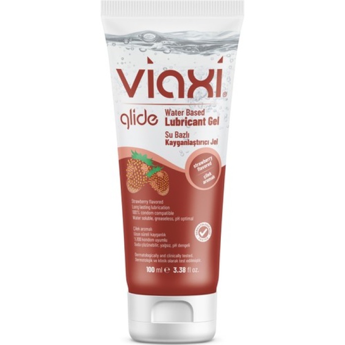 Viaxi Glide Çilekli Kayganlaştırıcı Jel Su Bazlı 100 Ml.