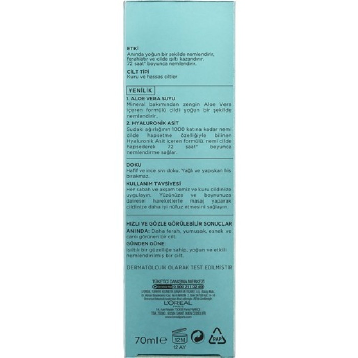 Loréal Paris Nem Terapisi Aloe Vera Suyu Kuru Ve Hassas Ciltler