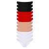 TOPTANBULURUM 12 adet Süper Eko Set Likralı Kadın Slip Külot Siyah Kırmızı Ten Beyaz