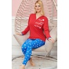 TOPTANBULURUM Bayan Uzun Kollu Pijama Takımı Model no 7584