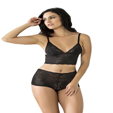 Siyah Bralet Dantelli Sütyen Takım 2 Li - 6510