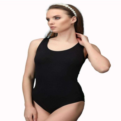 TOPTANBULURUM Elit Life Geniş Askılı Kadın Dikişsiz Çıtçıtlı Slip Body Siyah 878