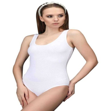 TOPTANBULURUM Elit Life Geniş Askılı Kadın Dikişsiz Çıtçıtlı Slip Body Beyaz 878