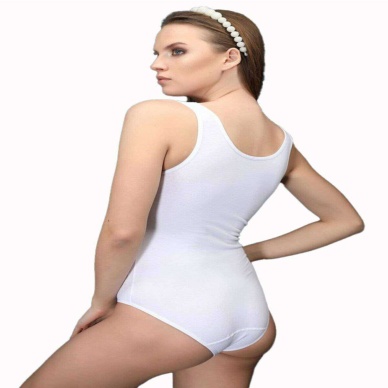 TOPTANBULURUM Elit Life Geniş Askılı Kadın Dikişsiz Çıtçıtlı Slip Body Beyaz 878