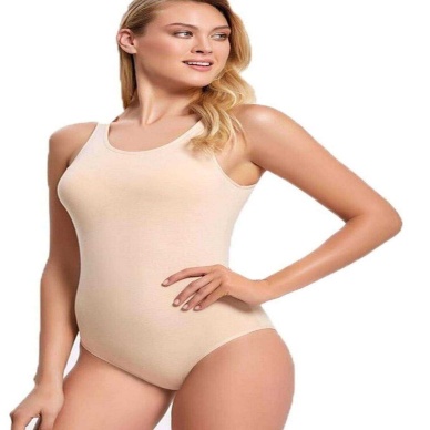 TOPTANBULURUM Elit Life Geniş Askılı Kadın Dikişsiz Çıtçıtlı Slip Body Ten 878