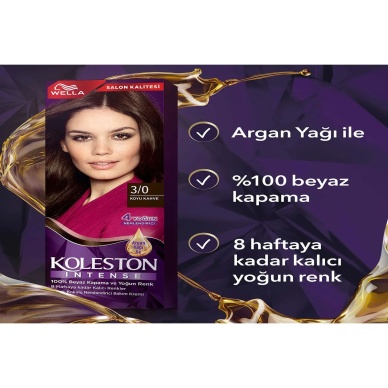 TOPTANBULURUM Koleston Intense Saç Boyası 3/0 Koyu Kahve - Salon Kalitesi