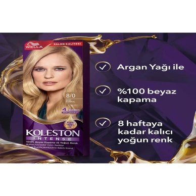 TOPTANBULURUM Koleston Intense Saç Boyası 8/0 Açık Kumral - Salon Kalitesi