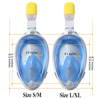 Full Face Şnorkel Dalış Maske Tam Yüz Anti-Sis ve Sızıntı L/XL