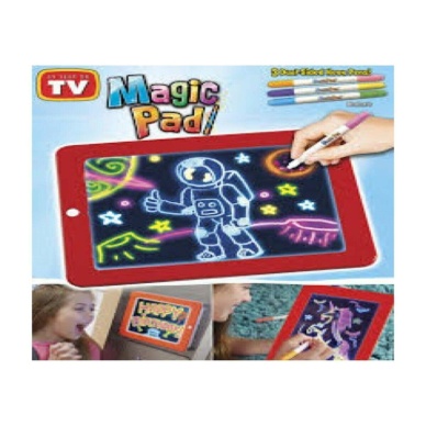 Magic Pad Çocuk Eğitici Sihirli Işıklı Kalemli Öğretici Pili Pad