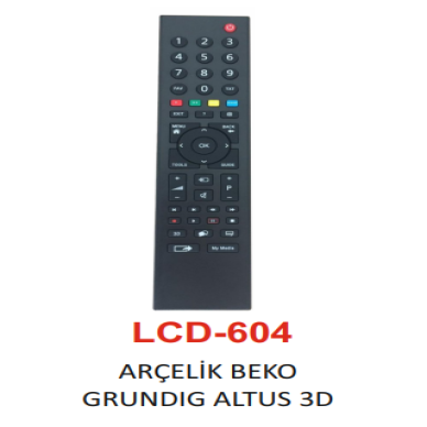 Arçelik - Beko - Grundig - Altus 3D Tv Kumandası - LCD 604