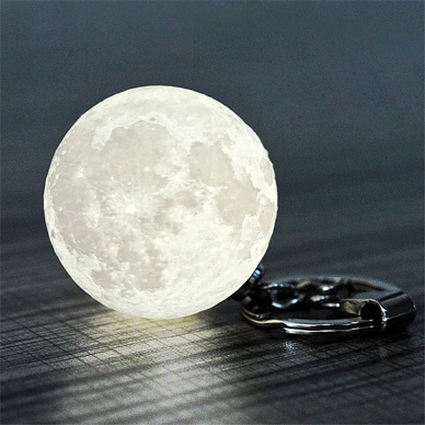 3D Led Anahtarlık  Moon Lamba Işıklı Ay Anahtarlık