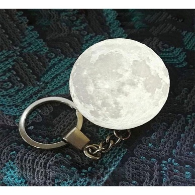 3D Led Anahtarlık  Moon Lamba Işıklı Ay Anahtarlık