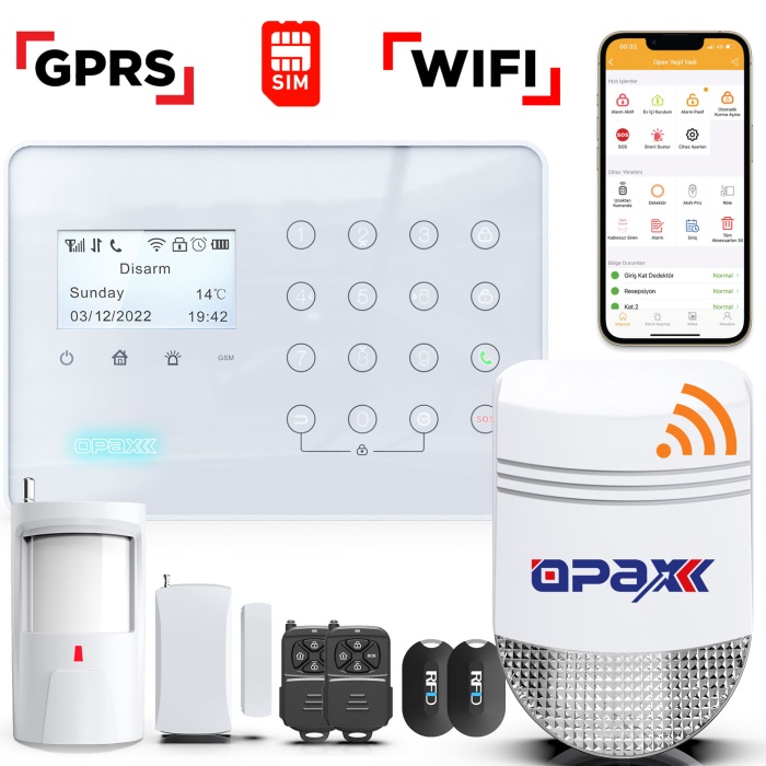 ARD-575+ BGR-09 GPRS/GSM/WIFI KABLOSUZ ALARM PANELİ ve BGR-09 KABLOSUZ SİRENLİ (1 Yıl AHM Ücretsiz)