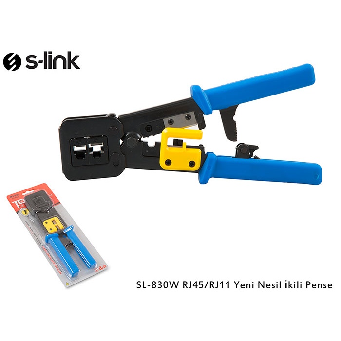 S-Link SL-830W RJ45/RJ11 Yeni Nesil İkili Pense Cat7 Cat6 Cat5e Cat5