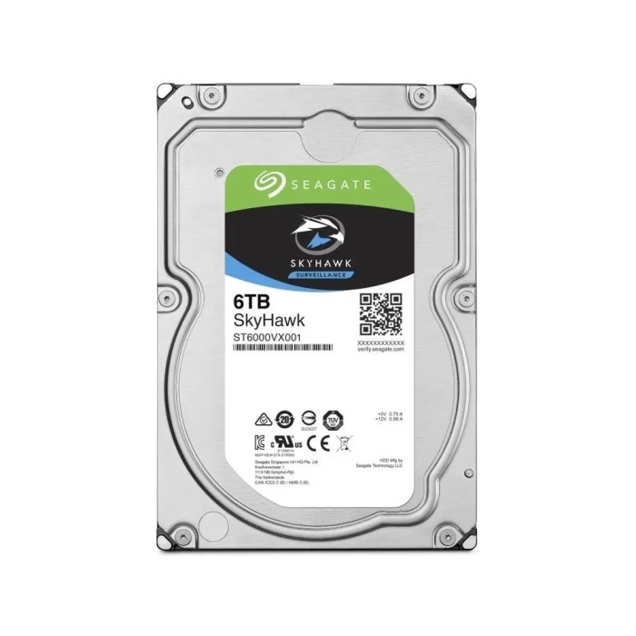 6TB 7/24 Seagate SKYHAWK 5900RPM 3.5 SATA 3 6Gbit/s 256MB Güvenlik Kamerası Diski ST6000VX010