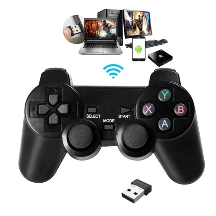 6IN1 2.4G WiFii Kablosuz Android TV / PC Uyumlu Titreşimli USB Joystick Oyun Kolu Gamepad PL-2860