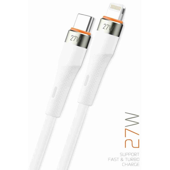 Powerway SCL27 27W 3A Yeni Nesil Type-C Lightning iPhone Data ve Şarj Kablosu