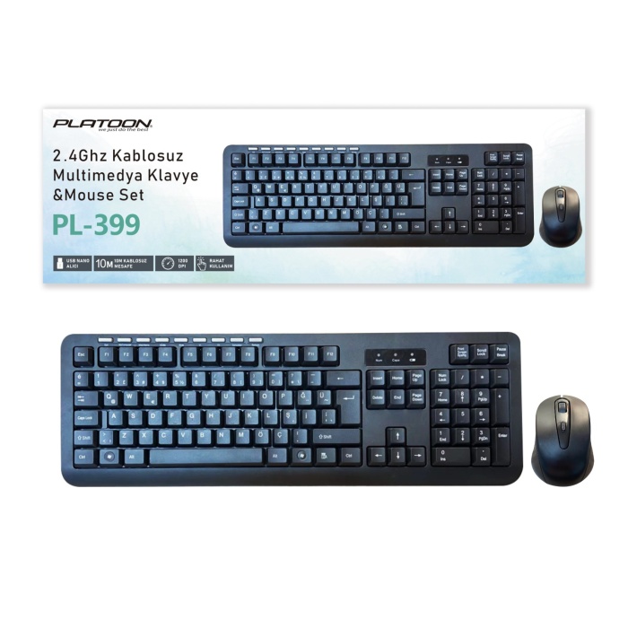 Platoon PL-399 Multimedya Q Klavye Mouse Wireless Kablosuz Türkçe