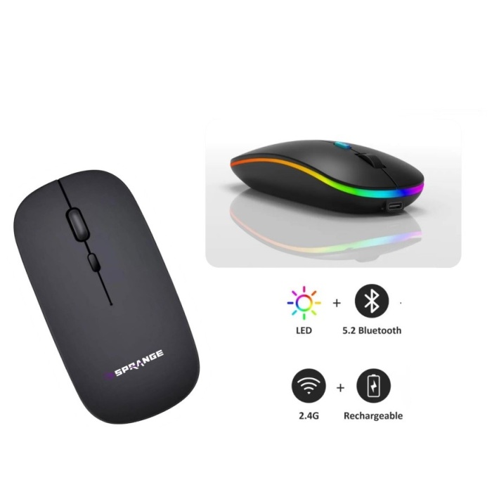 Concord SR-M1 Wireless Şarjlı Kablosuz Mouse Bluetooth TYPE-C 500mAh Led Light 800/1200/1600dpi