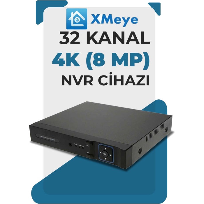 J-TECH 4K 32 Kanal Network Video 8MP 10TB XMeye NVR IP Kamera Güvenlik Kayıt Cihazı J-O32NVR