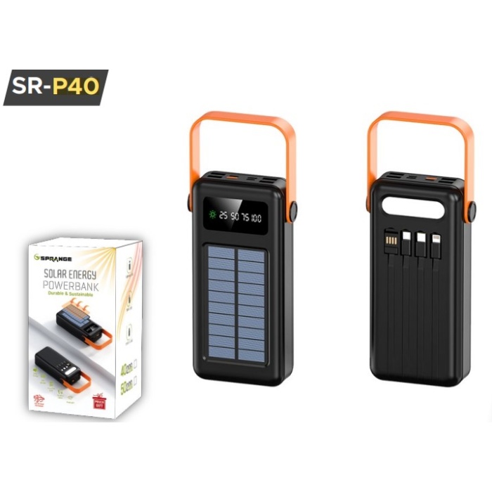 Sprange SR-P40 40200mAh Solar Enerji Portable Fast Charger Taşınabilir PowerBank ( Kılıf Hediyeli )