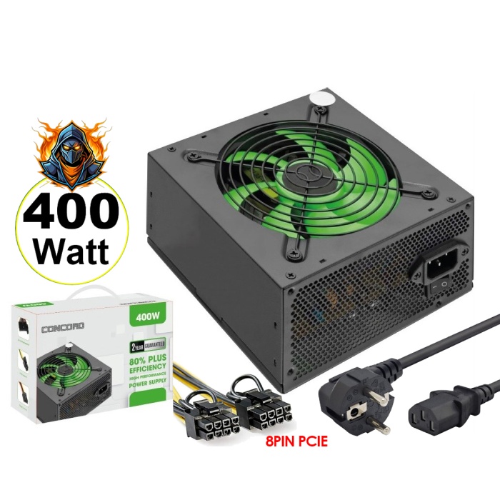 Concord C-880 400W Oyuncu Gaming PC Power Supply 12CM Geniş Fan Güç Kaynağı Lisanslı Ürün