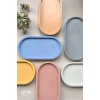 Beton Tray Mum, Takı Ve Saksı Altlığı Oval Tepsi - Beyaz