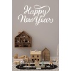 Happy New Year Temalı Vitrin Cam Sticker Beyaz Model 3 90X50 cm