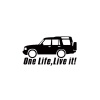 One Life Live It! Jeep 4X4 Stickeri 2 Adet Siyah