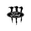 Ford İçin Uyumlu Aksesuar Pençe Monster Oto Sticker Siyah 20*17 Cm