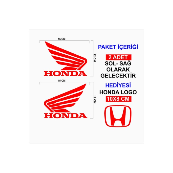 Honda İçin Uyumlu Aksesuar Oto Motorsiklet Kask Sticker Set Kırmızı