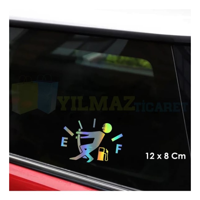 Araba Yakıt Deposu Hologram Oto Sticker 12*8