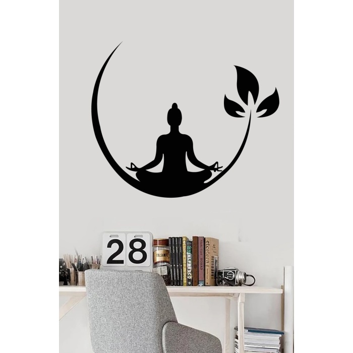 Yoga Ve Doğa Köşesi Duvar Sticker Yapıştırma (Su Ve Nemden Etkilenmez)