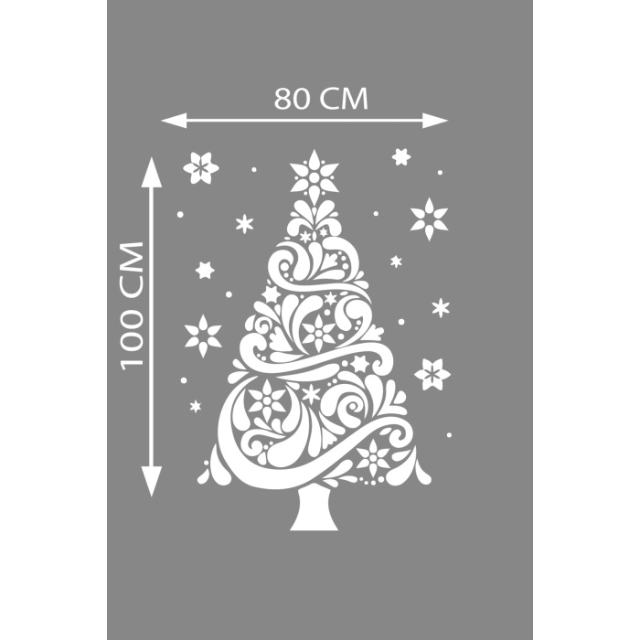 Happy New Year Sticker Çıkartma Yeni Yıl Süsü Parti Cam Süsü Noel Ağacı Kar Tanesi