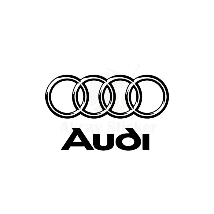 Audi İçin Uyumlu Aksesuar Oto Amblem Sticker Siyah 20*14 Cm