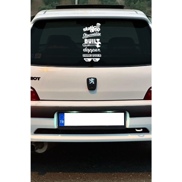 Oto Arka Cam Sticker İngilizce Model 70 40*20 Cm