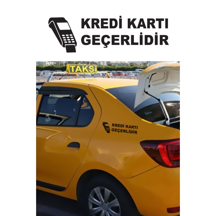 Kredi Kartı Geçerlidir Sticker 2 Adet Siyah 20*6 Cm