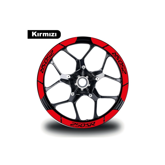 Kırmızı CF MOTO 250 SR Geniş Jant Sticker Etiket Modeli