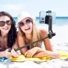 BUFFER® Fotoğraf Makinası ve Telefon Takılabilen 2si 1 Arada 2.2m Uzayan Selfie Çubuğu Kumandalı Tripod