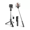 BUFFER® Fotoğraf Makinası ve Telefon Takılabilen 2si 1 Arada 2.2m Uzayan Selfie Çubuğu Kumandalı Tripod