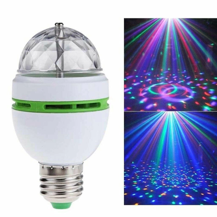 Renkli Led Döner Başlıklı Disko Topu Ampul Gece Lambası Disco Lamp